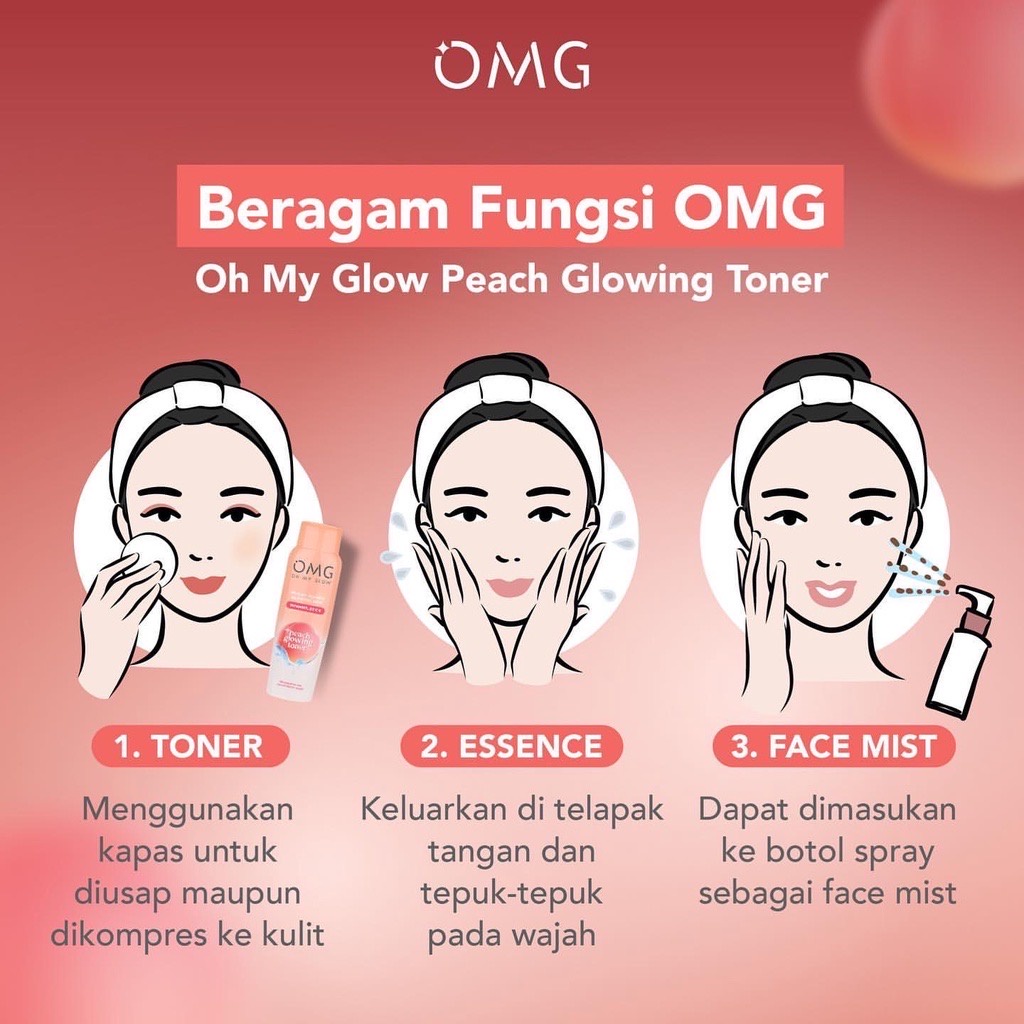 OMG Oh My Glow Face Care Indonesia / Facial Wash Micellar Water Toner Essence Mist Serum Ampoule Day Night Cream Mask Sunscreen Moisturizer Lip Peeling Scrub / Glowing Brightening Acne / Skincare Skin Treatment Perawatan Kulit Wajah Muka Series Glow Kit