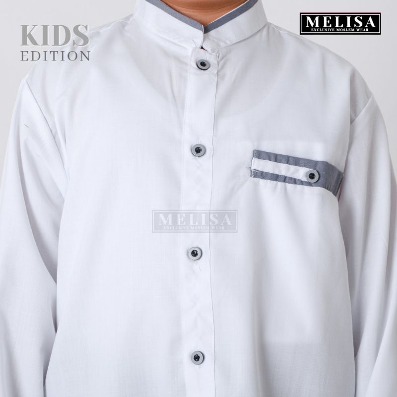 Baju Koko Anak Lengan Panjang Katun Toyobo Warna Putih Baju Muslim Anak Laki-laki Tanggung