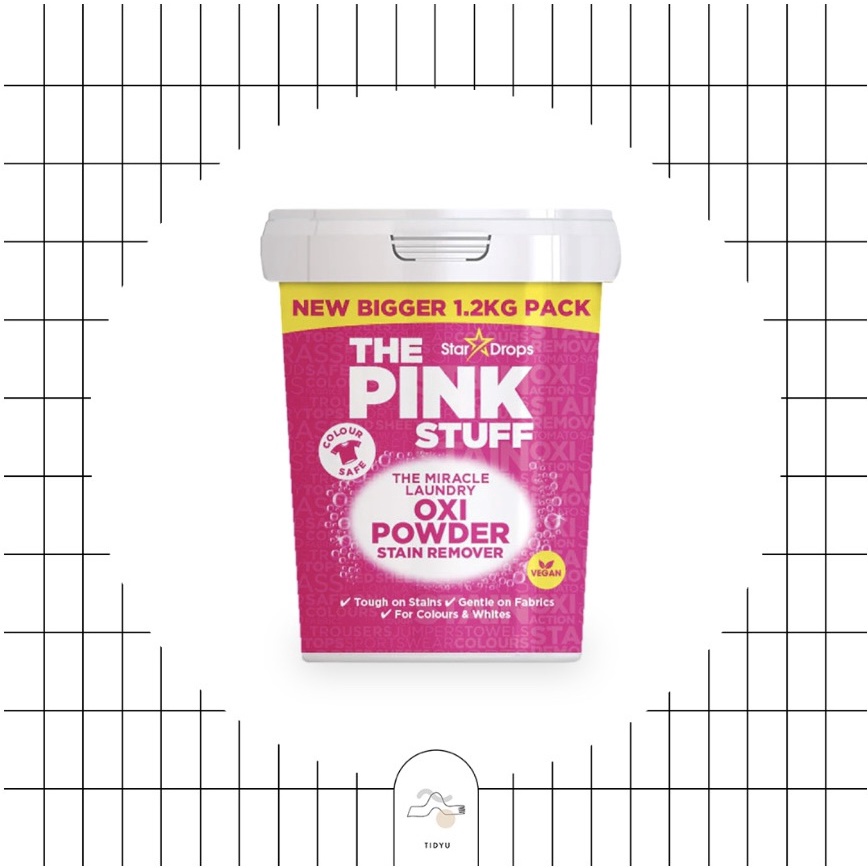 THE PINK STUFF Laundry Oxi Powder Stain Remover Whites &amp; Colors | Sodium Percarbonate
