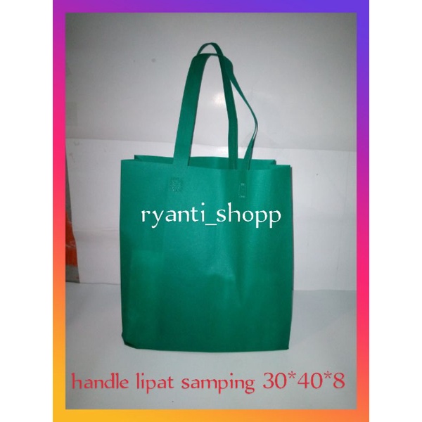 Tas Spunbond 75gsm uk 30x40x8 cm handle lipat samping /Tas kain Spunbond/ Tas Goodiebag/ Tas Souvenir/ Tote Bag/tas polosan
