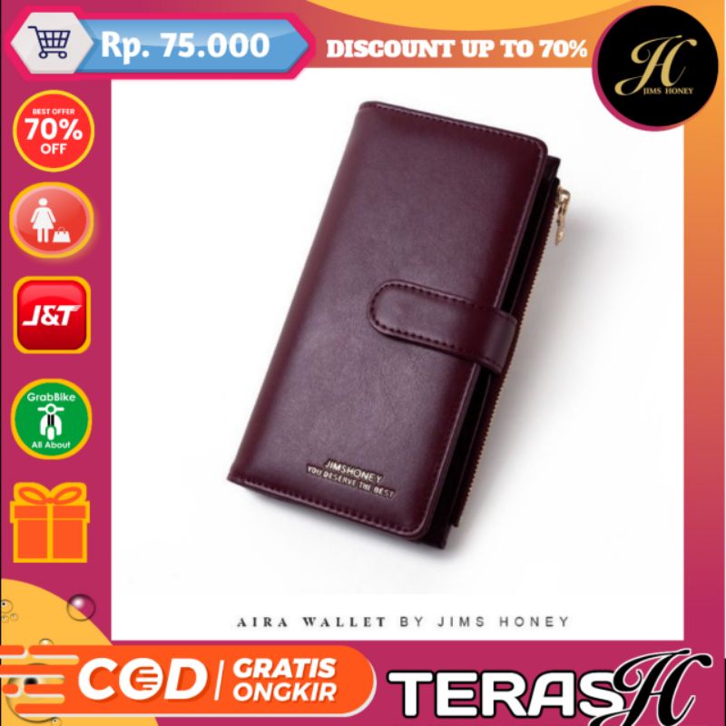 Dompet Lipat Wanita Panjang  Aira Wallet Jims Honey Original - Teras_jimshoney