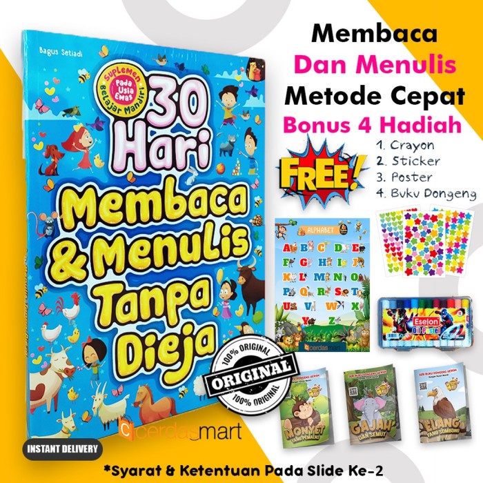 

BUKU ANAK TK PAUD 30 HARI BELAJAR MEMBACA DAN MENULIS TANPA DIEJA