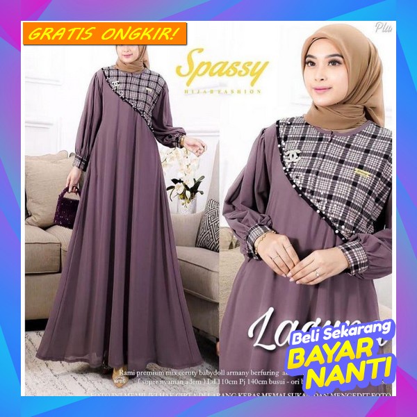 Gamis Muslimah Gmis Kondangan Dewasa Pakaian Pengajian Motif Polos Tunik Dress Branded Long Dres Gam