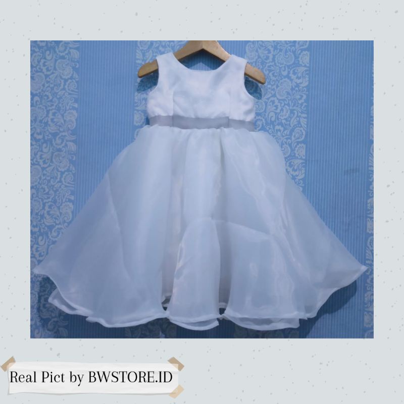 (BISA CUSTOM WARNA)Dress Pesta Anak Perempuan Pita Rok 2 Layer Variasi Organza ~ Baju Pesta Anak Per