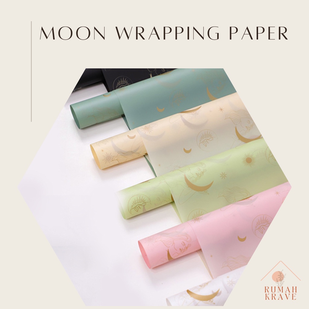 

RUMAH KRAVE - Moon Wrapping Paper Kertas Buket Bunga Cellophane