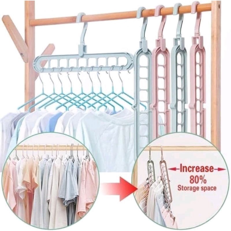 Gantungan Baju Multifungsi Ajaib 9 in 1 / Magic Hanger / Wonder Hanger / Foldable Hanger