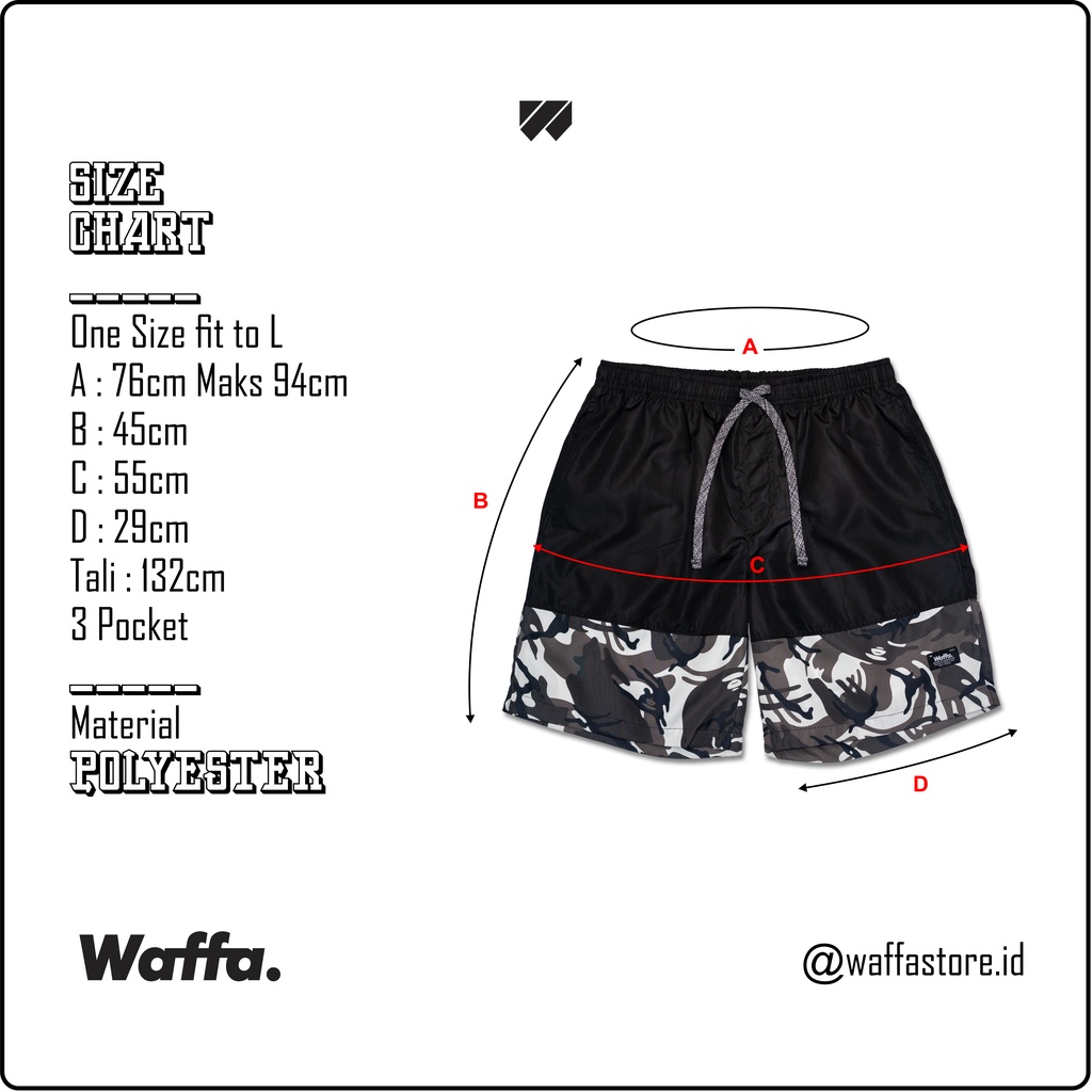 Celana Pendek Walkshort Waterproof Waffa Motif Loreng