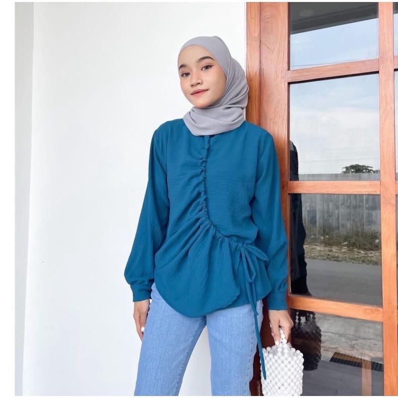 SRITA BLOUSE /MELODY BLOUSE KEMEJA ATASAN BAJU WANITA SERUT AKTIF CRINCLE AIRFLOW PREMIUM
