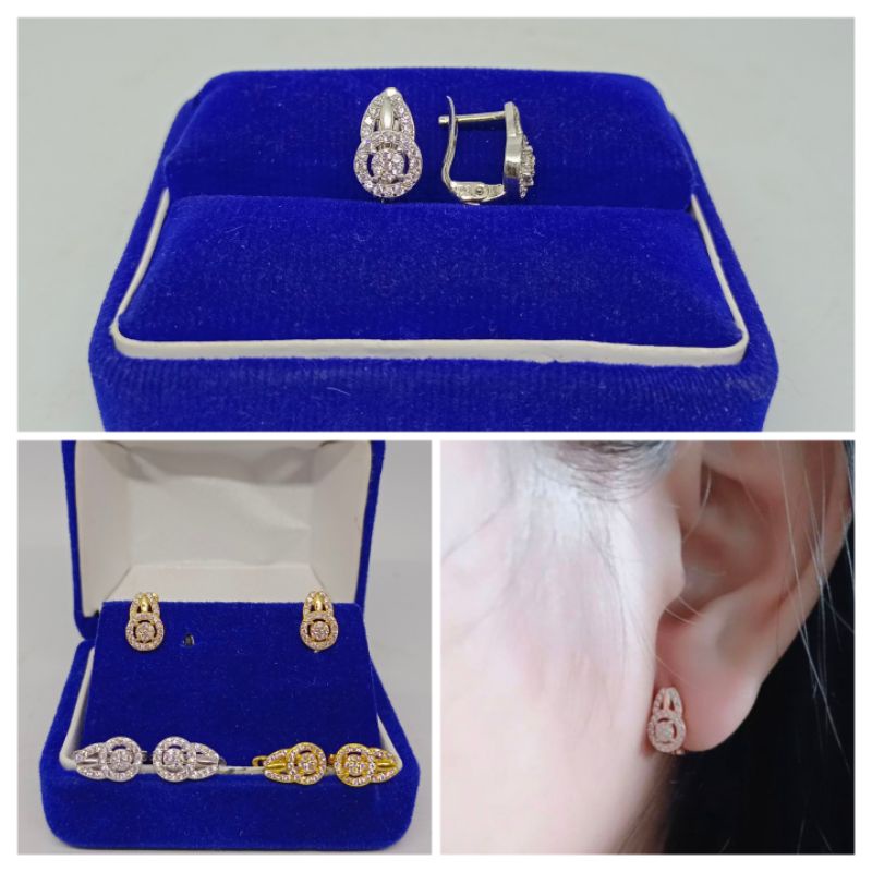 anting model jepit bunny mp-perak asli silver 925 lapis emas-perhiasan fashion wanita terbaru