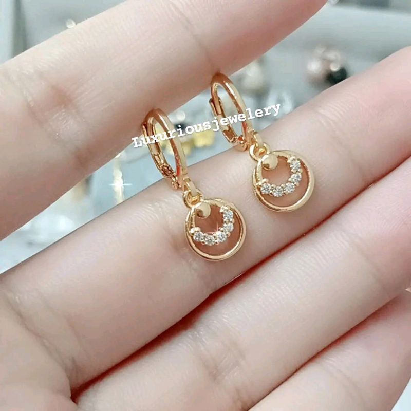 Anting Rhodium model klip juntai