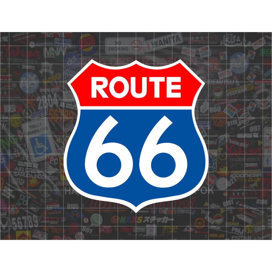 Cutting Sticker Route 66 Ukuran 8 Cm Untuk Motor Mobil