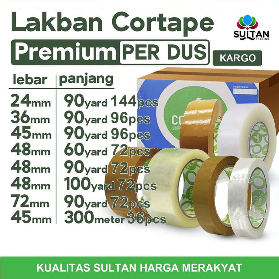 

Lakban / Selotip Cortape Ekonomis Grosir Termurah Per DUS KARGO