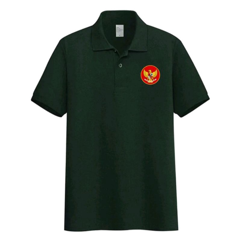 kaos polo logo Garuda di dada kaos polo katun bordir