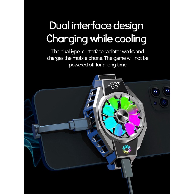 X9  Kipas Pendingin HP Mobile Cooling Funcooler  Kipas Gaming Radiator Fan Cooler  Cooling Fan Gaming PUBG MLBB