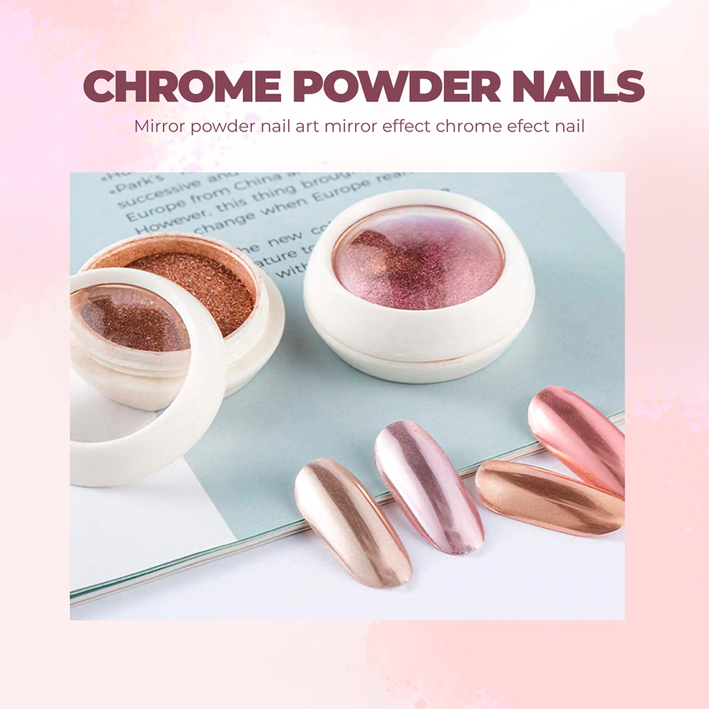 [ COD ] Laser Mirror Powder Chrome Glitter Titanium Nail Art/Kutek Bubuk Kutek Powder/For Nail art Decoration