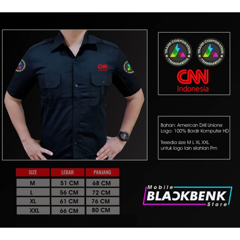 kemeja cnn Indonesia seragam pdh cnn jaket cnn custom