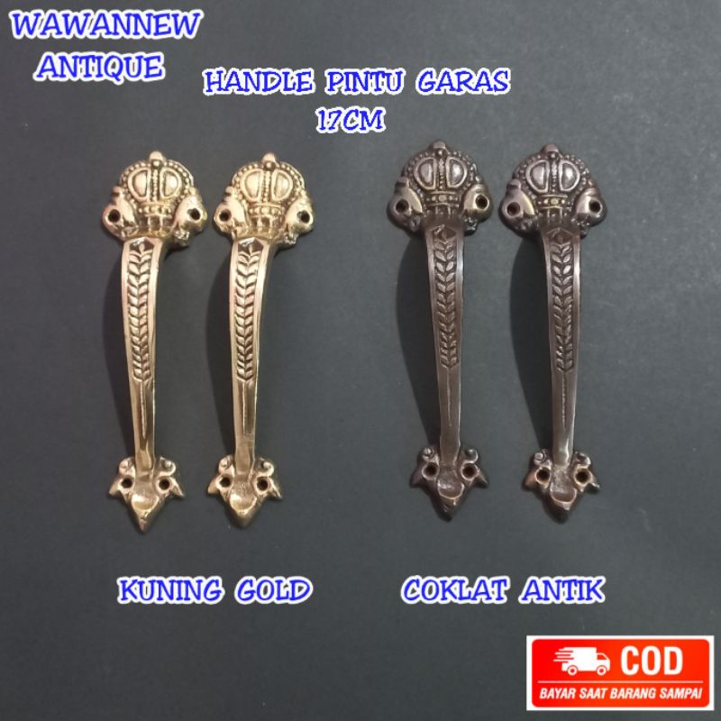 Handle Pintu / Tarikan Pintu Rumah Gebyok Pagar Garas Kuningan 17cm