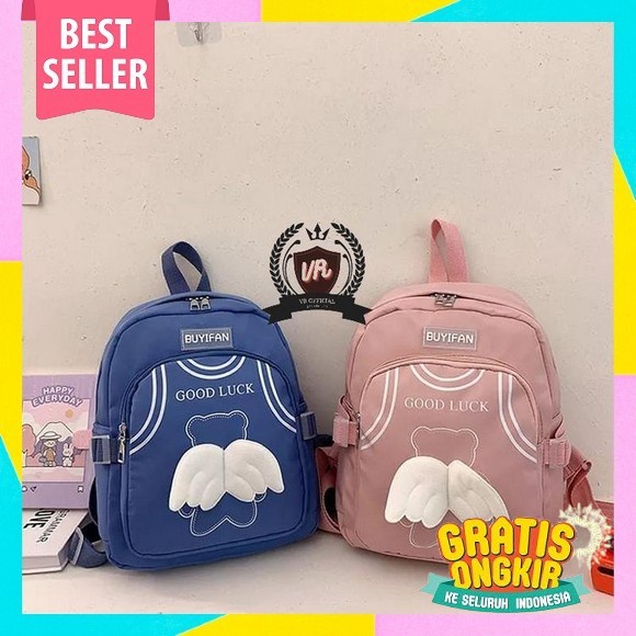 ☁️ Ribbon Girl Korean Bacpack ☁️ Tas Ransel Korea Untuk Sekolah Murid Mahasiswa Korean Style Import 