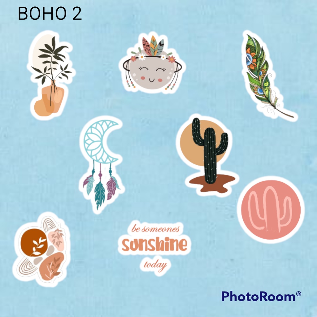 Sticker Pack Boho Aesthetic Waterproof Hiasan Laptop Botol Tumbler Case Hp Helm  DIY Stiker Lucu Laptop Notebook