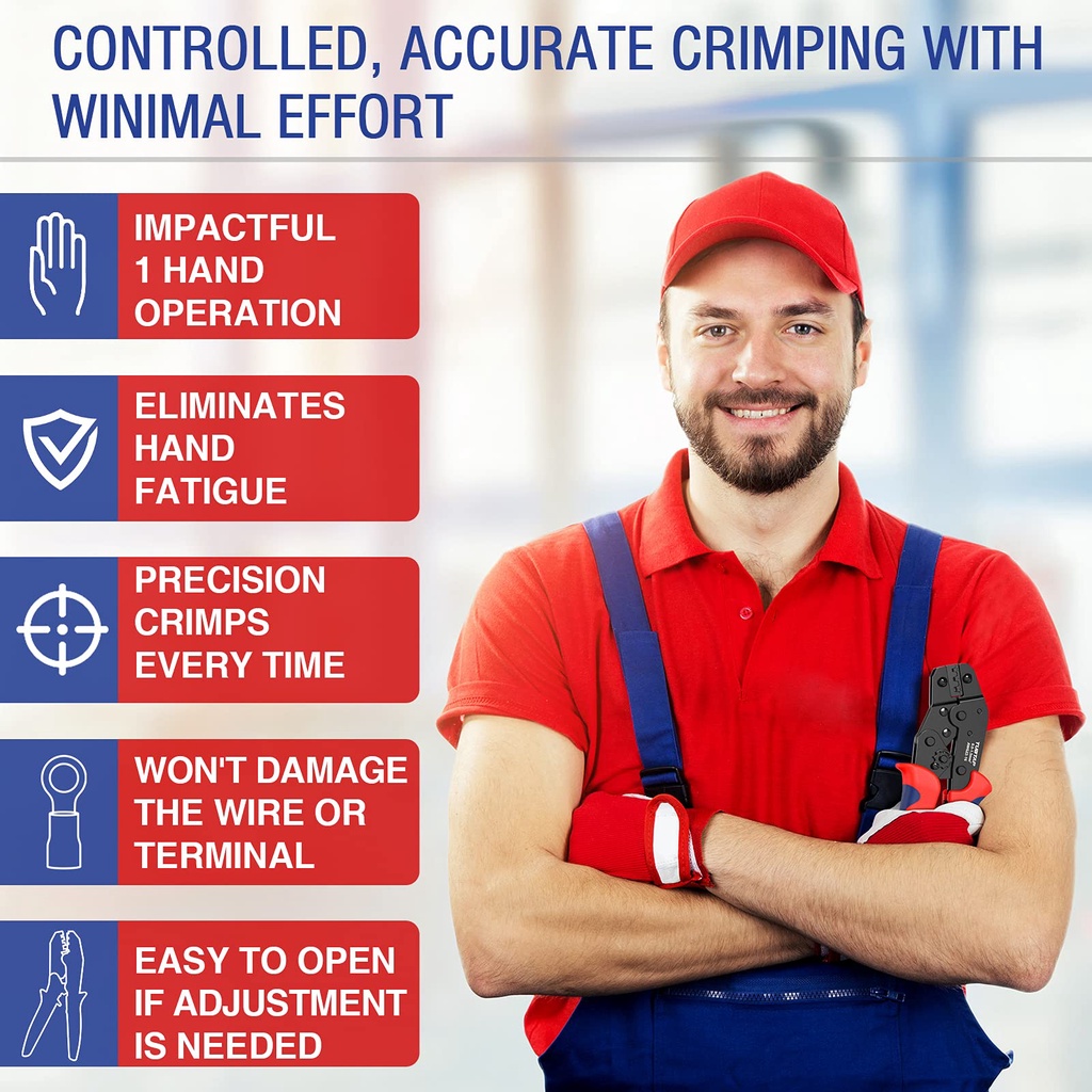 Tubtap SN48B Crimping tool 22-16 tang ferrule ujung datar dengan 300 buah colokan kabel 0,5-1,5 mm² tang