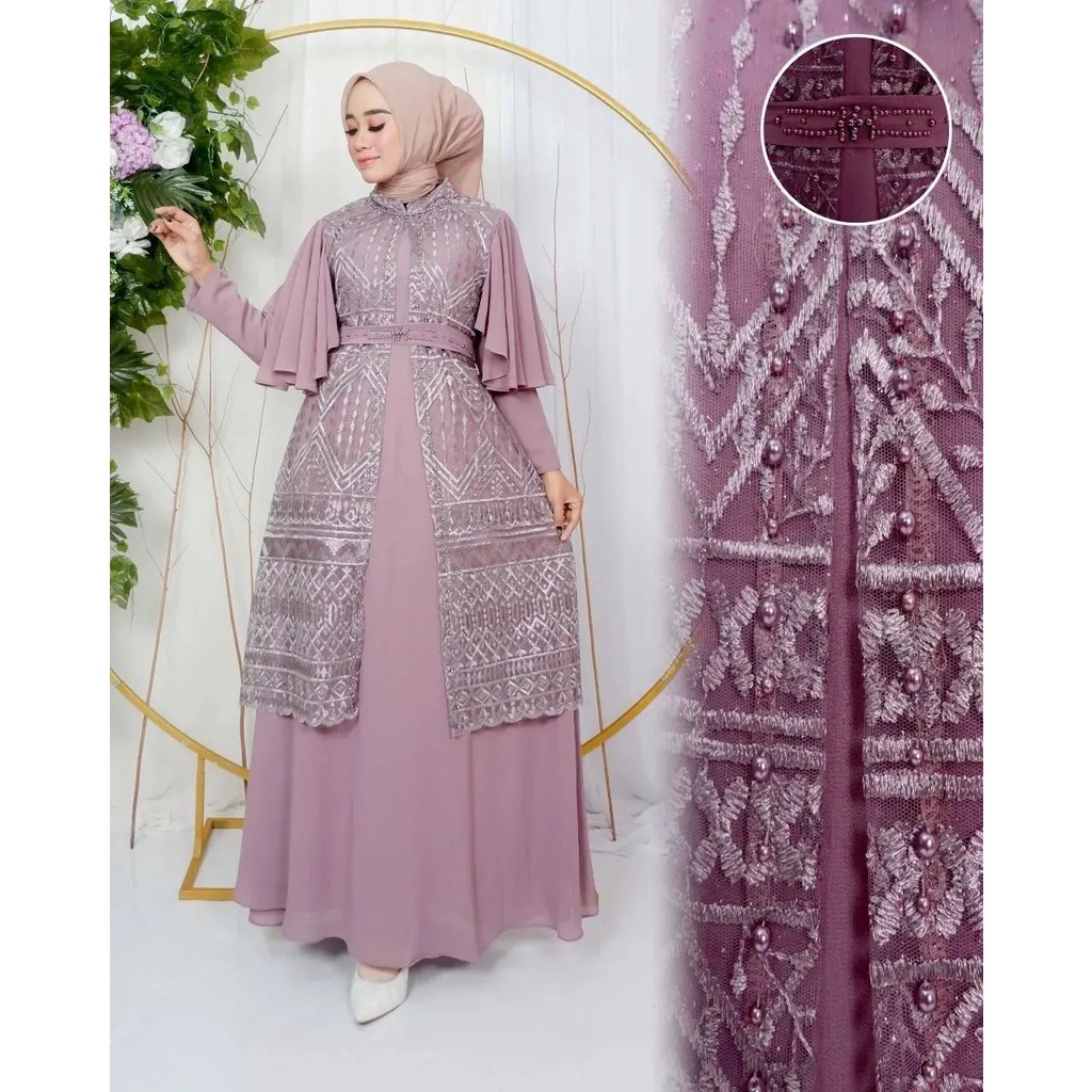 GAMIS PRIMA DRESS BROKAT TILE SAPTO MUTIARA CERUTY BEBY DOLL PREMIUM // DRESS PESTA WANITA // BAJU G