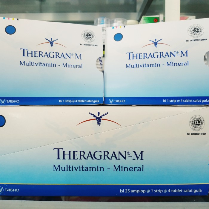 THERAGRAN-M @1 strip @4 tablet salut gula ( multivitamin - mineral )