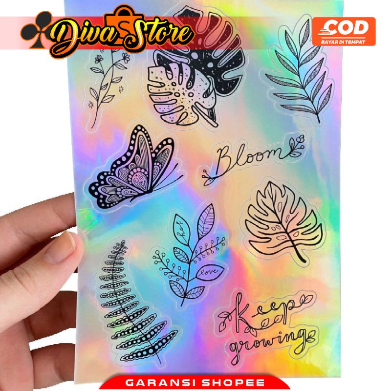 

Stiker Set Hologram - Sticker Pack Nature Aisthetic - Stiker Tumbler
