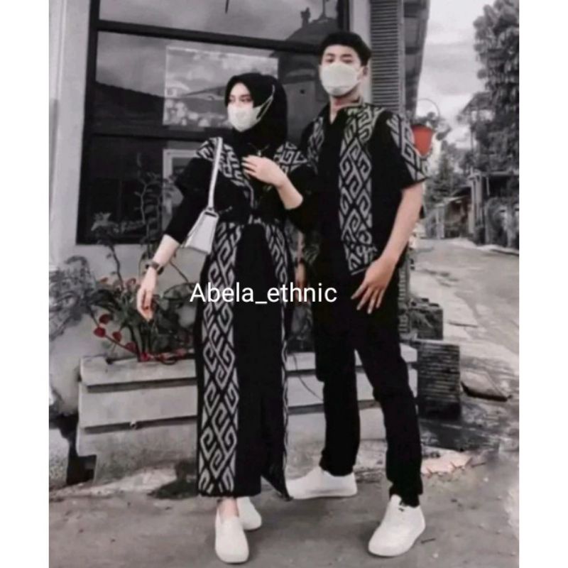 READY STOCK - RAISA TENUN COUPLE BLACK - BAJU TENUN COUPLE - COUPLE TENUN