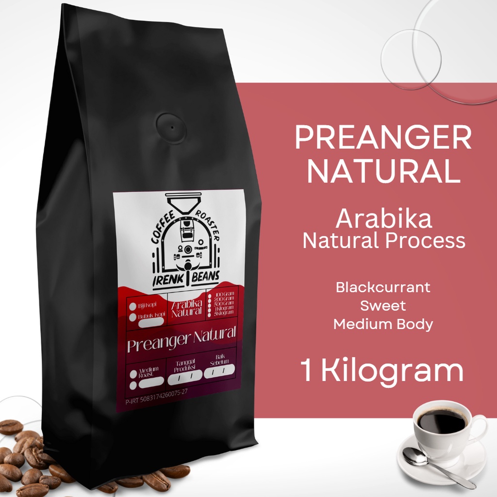 

Kopi Arabika Preanger Natural 1000g Biji Bubuk