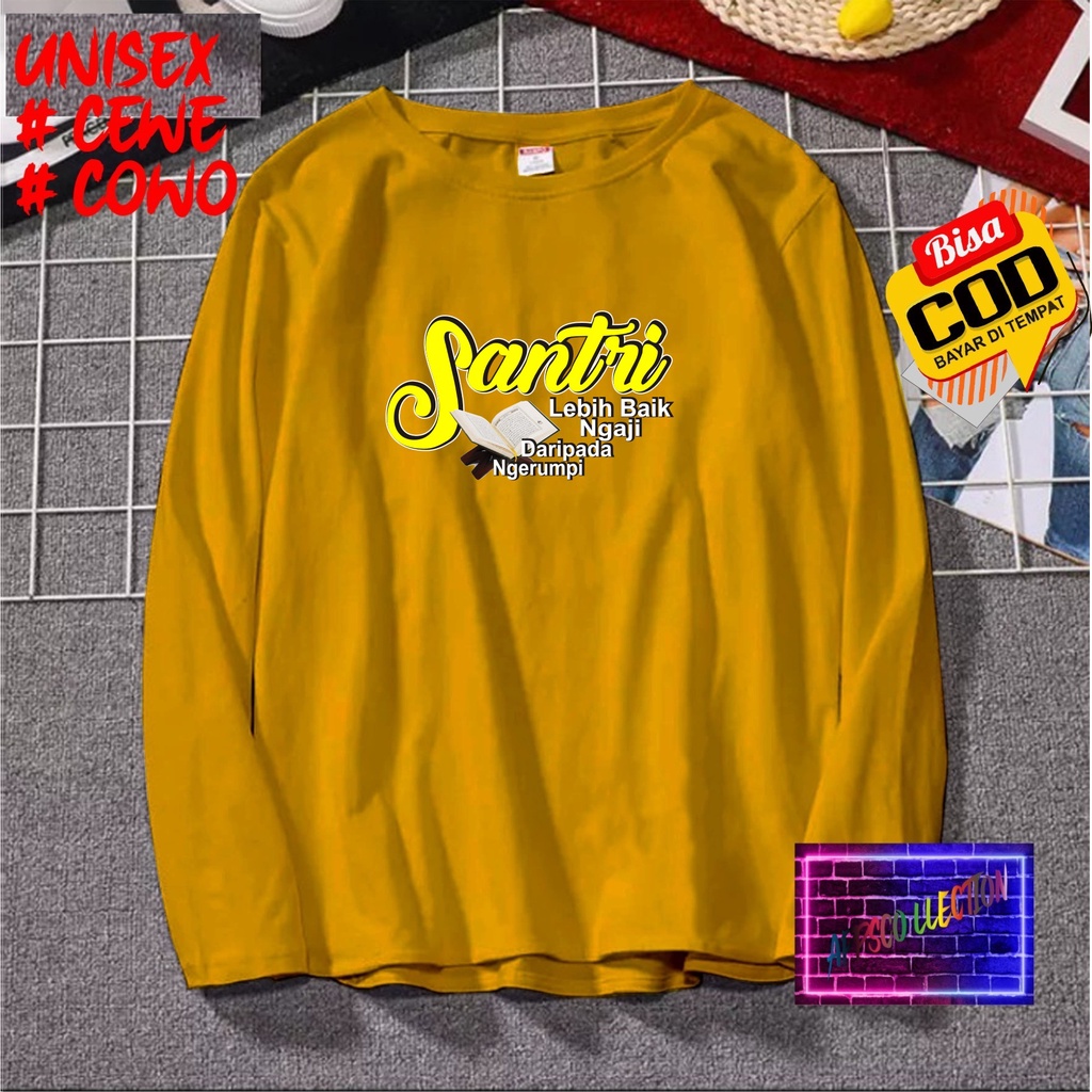 Cod Gratis Ongkir/Kaos DTF SANTRI LEBIH BAIK/Kaos Santri SantriwatiKaos Pria Pesantren/Kaos Murah/Pakaian Pria  Pakaian Wanita Islam Dakwahl/Best Seller