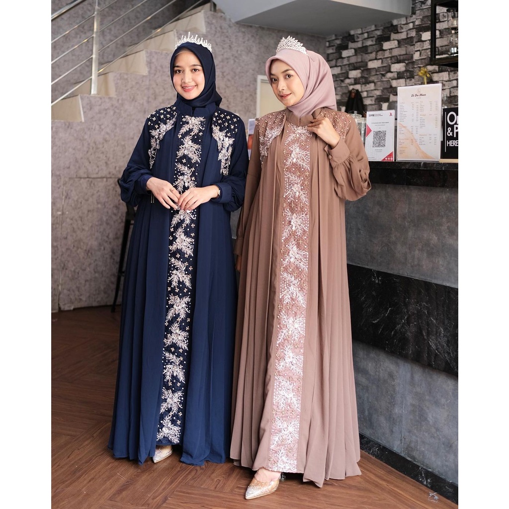 Kaftan Wanita Kondangan | Kaftan Putih Mewah | Kaftan Premium | Kaftan Remaja Kekinian | Dress Kafta