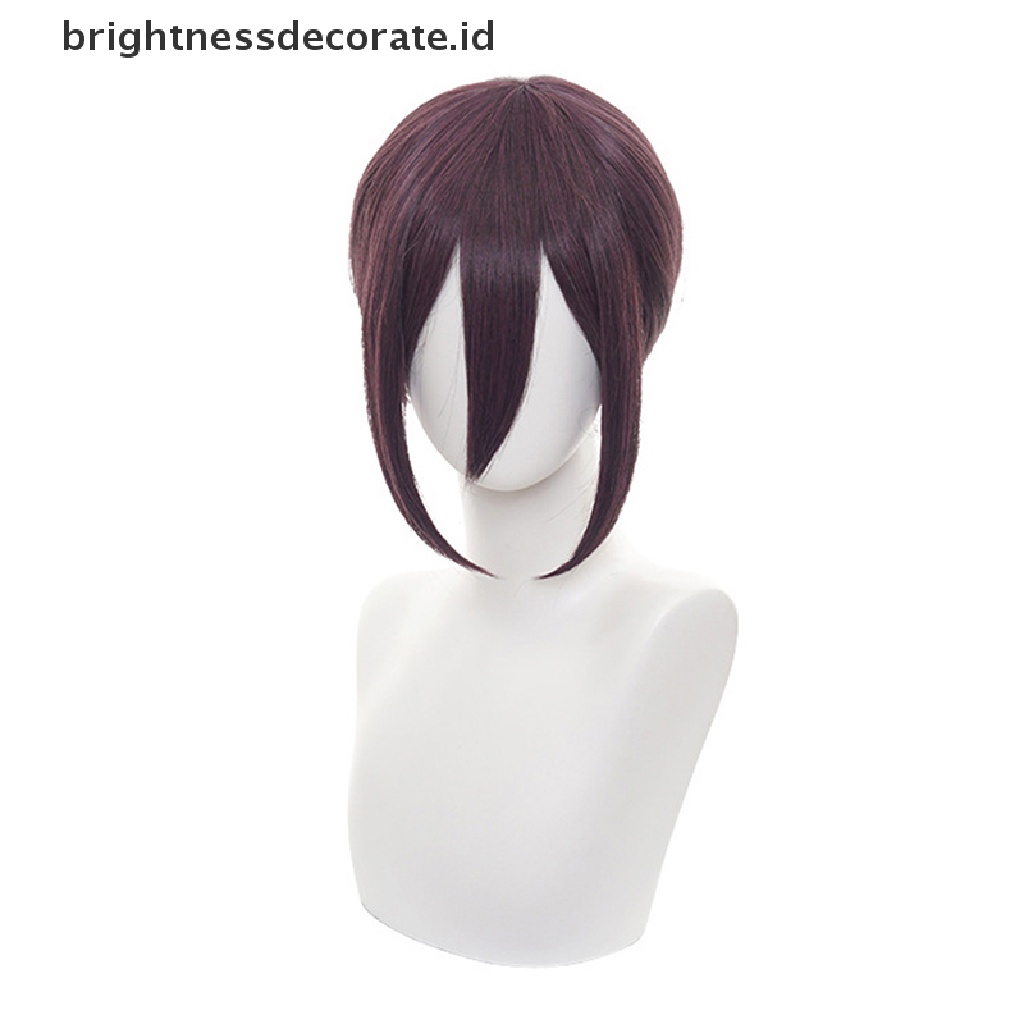 [Birth] Chain Man Reze Cosplay Wig Womens Grey Purple Rambut Pendek Wig Kostum Anime [ID]