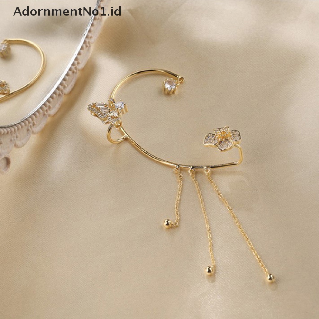 [AdornmentNo1] 1pcs Anting Kupu-Kupu Snowflake Baru Tanpa Tindik Anting Klip Telinga All-match Aksesoris Fashion [ID]