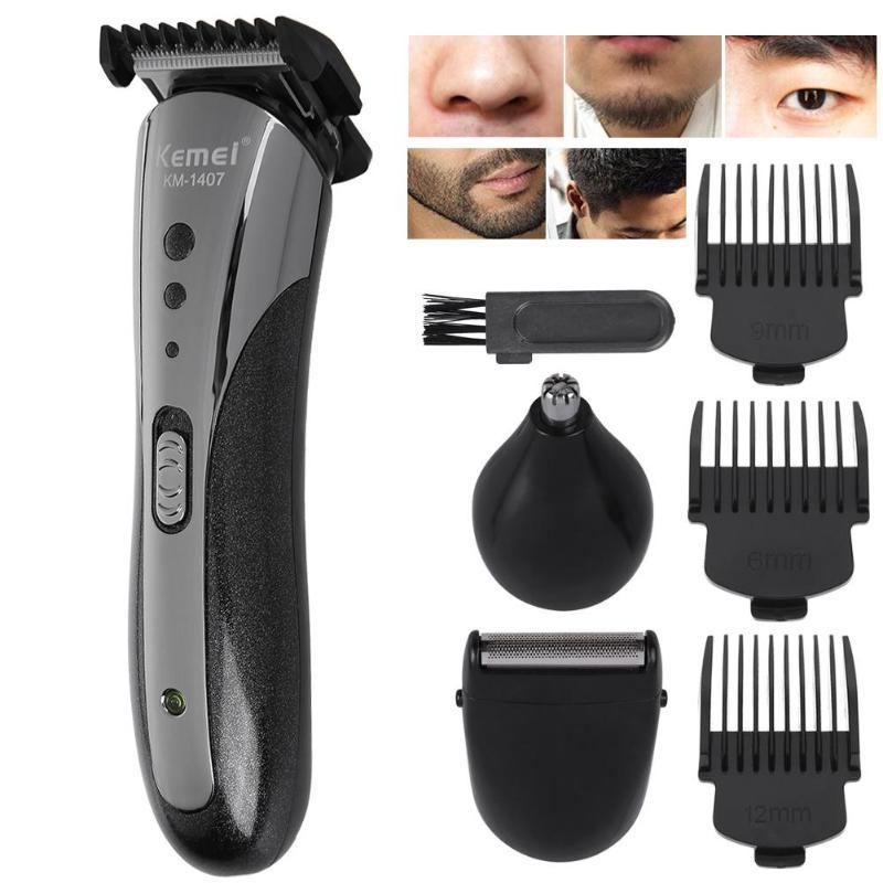 ( COD ) ALAT CUKUR RAMBUT ELEKTRIK 3in1 HAIR CLIPPER KEMEI 1407 Mesin Potong Kumis Jenggot KM-1407