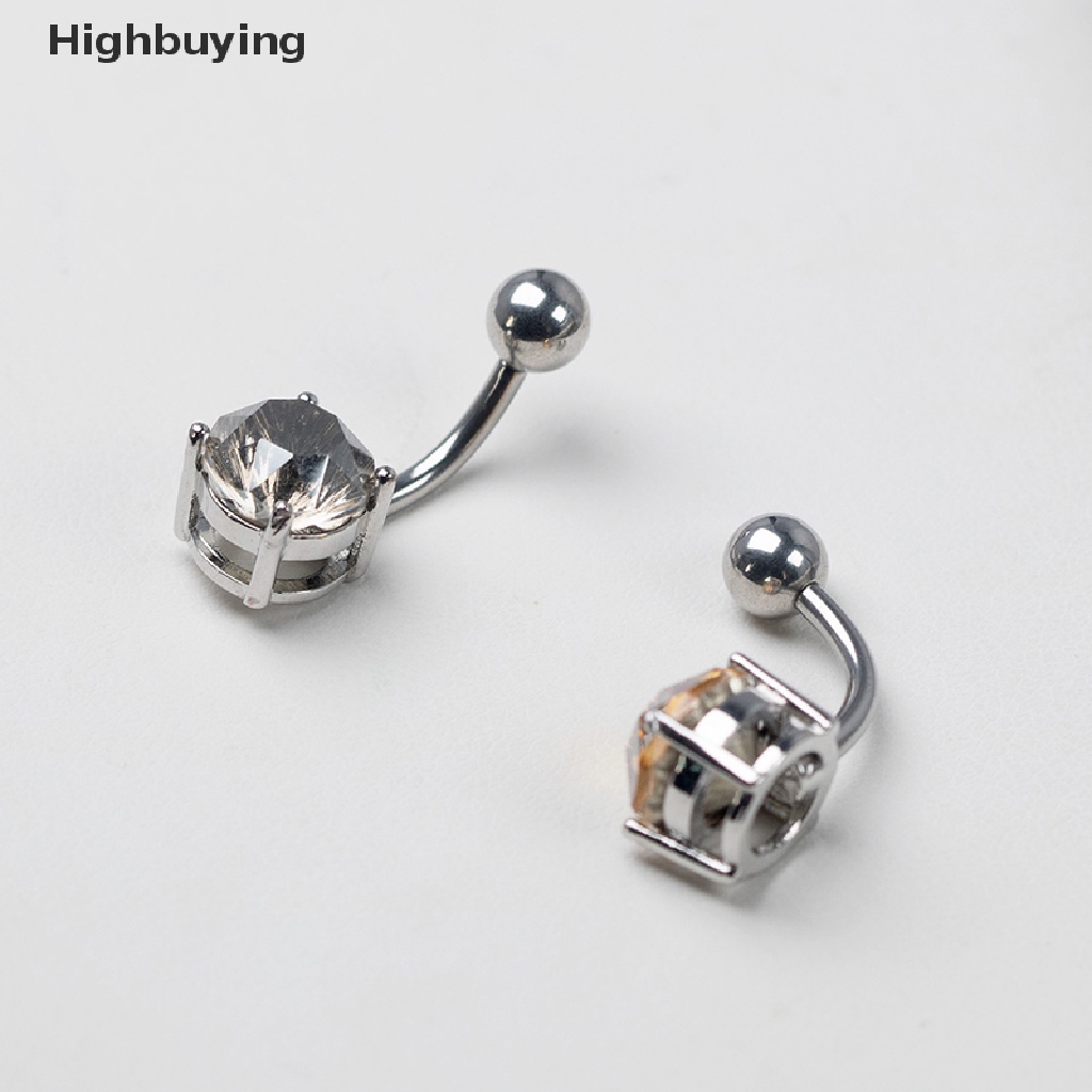 Hbid Multifaceted Zircon Navel Nail Stainless Steel Pusar Kuku Tubuh Cincin Glory