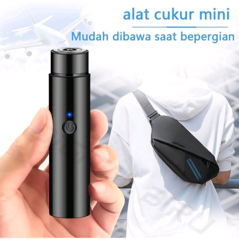 Alat Cukur Jenggot Kumis Mini Elektrik Cas USB - Shaver Travel Portable