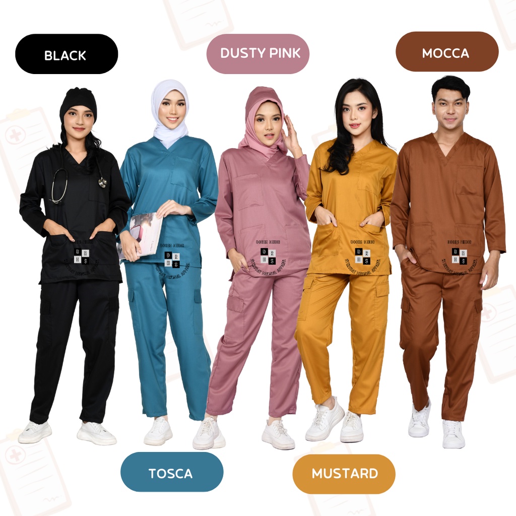 Baju OK TOYOBO CARGO / Baju Jaga / Scrub Medis Lengan Panjang (PART 2) DOCHS MEDIC