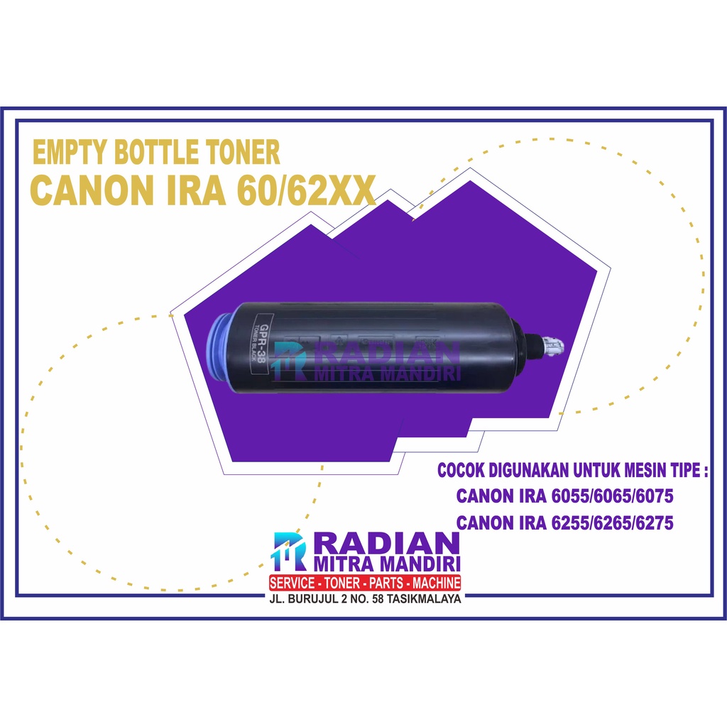 BOTOL EMPTY CARTRIDGE TONER MESIN FOTOCOPY CANON IR ADVANCE IRA6075 IRA6275