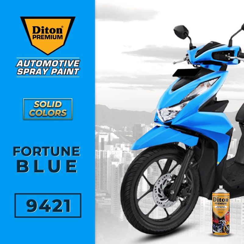 Pilok Pilox Cat Diton Premium  Fortune Blue 9421 400cc Cat semprot diton  Tahan Bensin Cepat Kering Cat Semprot Pylok