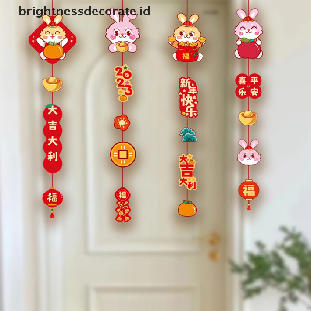 [Birth] 4pcs/set Imlek2023 Rabbit Cute Bunny String Decor Liontin Gantung [ID]