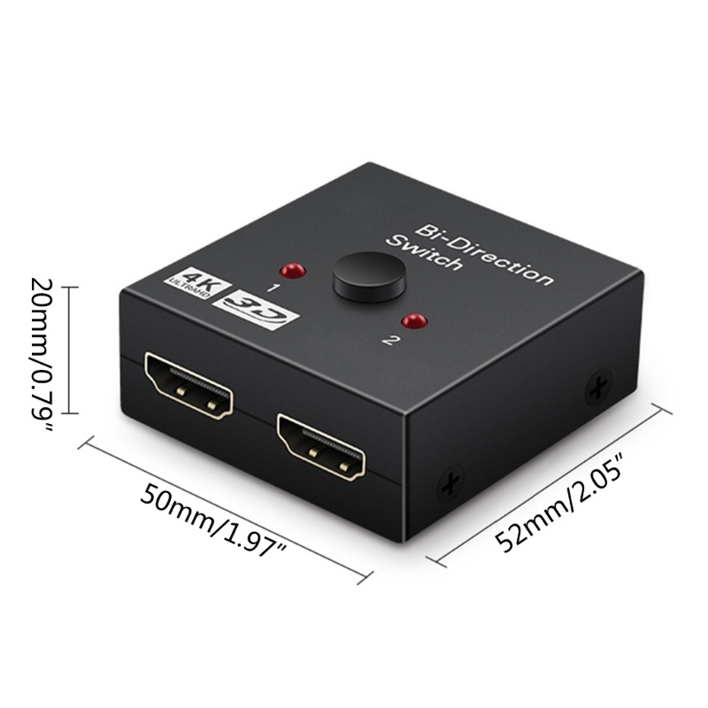 Zzz Saklar 4K 2port Bi-directional 1x2/2x1 Switcher Splitter Mendukung Ultra 4K 1080P