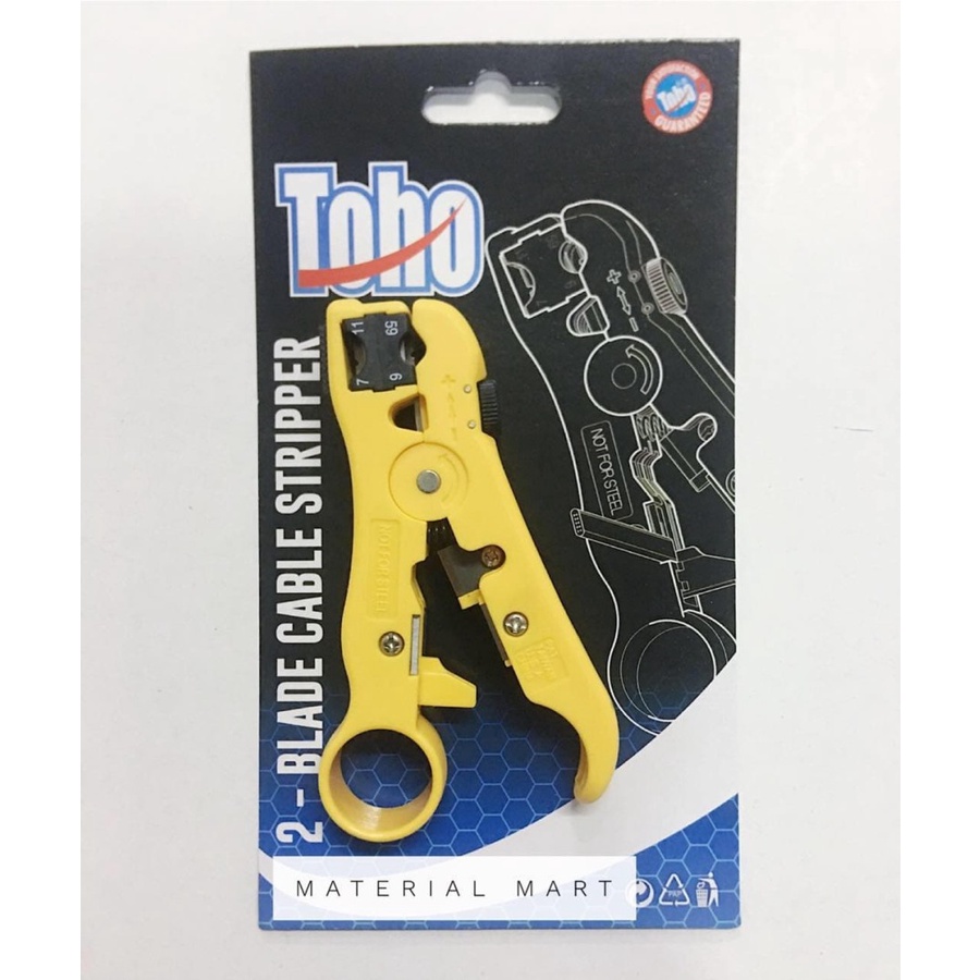 Tang Kupas Kabel TOHO ORI Cable Stripper 2 Blade coaxial RG59 RG 6 RG | Material Mart