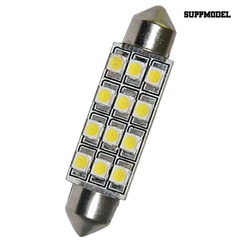 [SM] 2pcs Car Dome 12 3528-SMD LED Bulb Light Interior Lampu Hias 42mm Putih