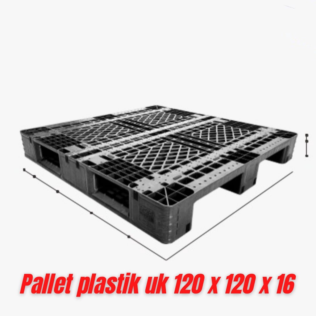 Pallet Plastik Baru HITAM uk 120 x 120 x 16 cm / Static, Dinamic & Rak / Palet plastik HItam