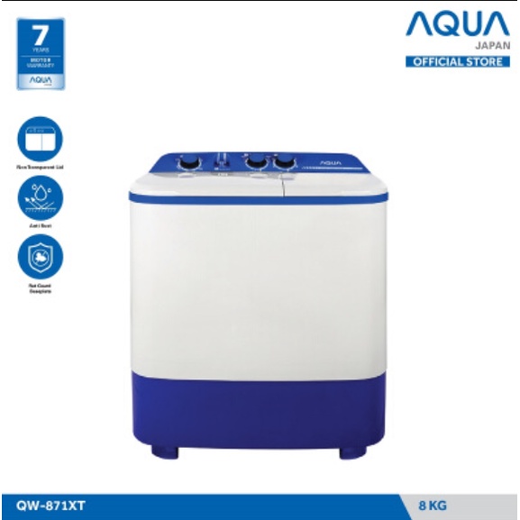 AQUA MESIN CUCI TWIN TUB 2 TABUNG QW-871XT (8 KG)