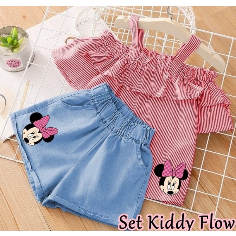 Baju Set Kiddy Kids Baju Anak Perempuan Usia 3-4 Tahun (katun) MS