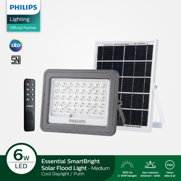 Lampu Philips Essential Smartbright Solar Flood Light Medium