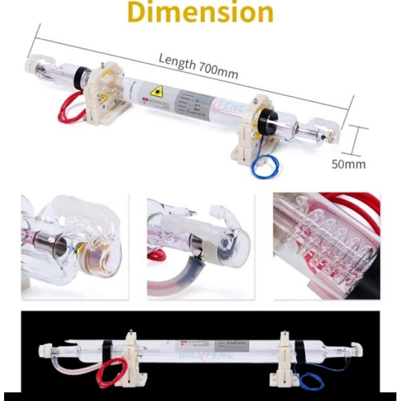 tabung laser co2 40w laser tube co2 free packing kayu