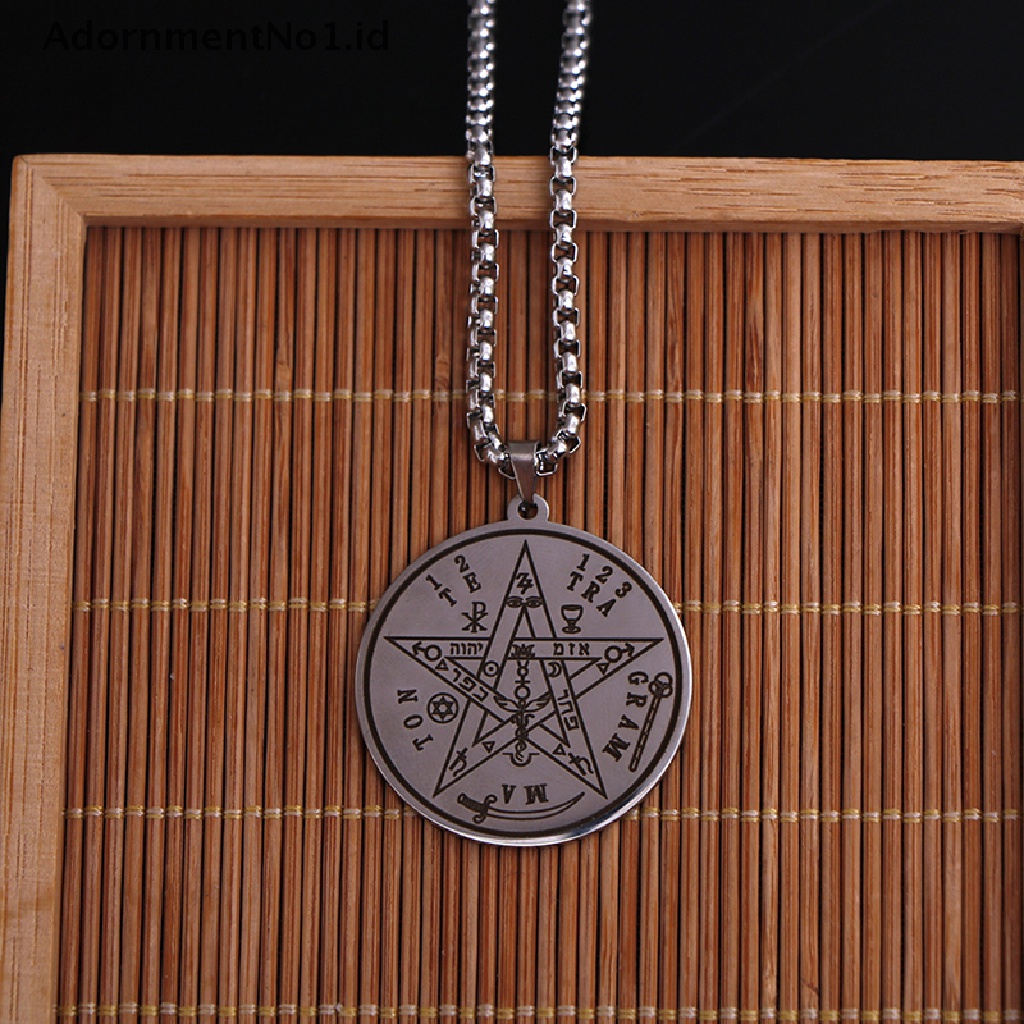 [AdornmentNo1] 1pc Kalung Pagan Tetragrammaton Pentagram Pendant Wicca Supernatural [ID]