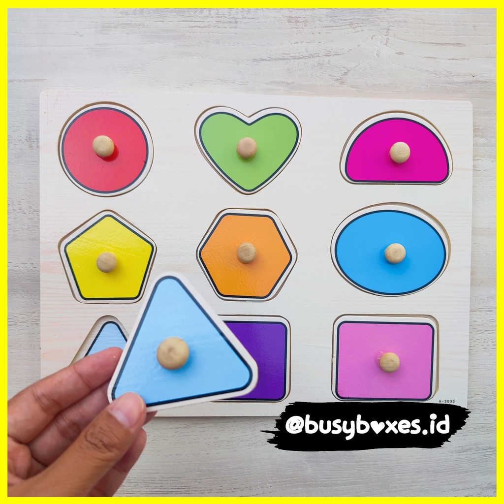 [busyboxes.id] Mainan Edukasi anak 2 tahun Puzzle Bentuk Dasar Kayu Wooden Toys Puzzle Geometri puzzle kayu vol 2